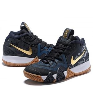 Nike Kyrie 4 Pitch Blue Gold 943806-403 Sz 8.5
